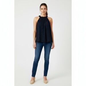 J.Crew factory Black and Gold Sleeveless Tie-Back Top size 4